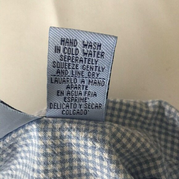 Jane Ashley Blouse Womens Size 3X Sleeveless Checks Embroidered Blue White - Picture 5 of 5